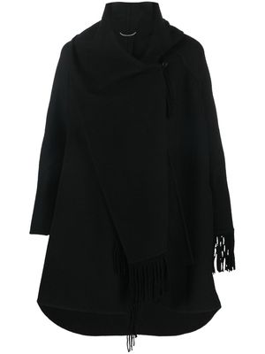 ERMANNO SCERVINO fringed wrap coat - Black