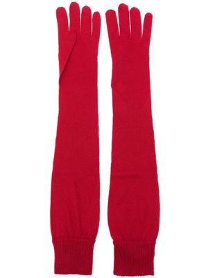 Ermanno Scervino full-finger cashmere long gloves - Red