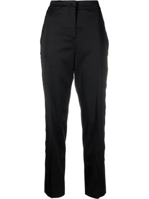 ERMANNO SCERVINO glitter-stripe cropped tailored trousers - Black