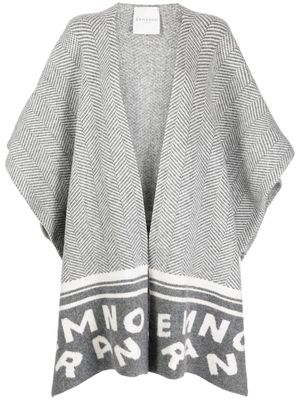 Ermanno Scervino herringbone-pattern knitted cape - Grey