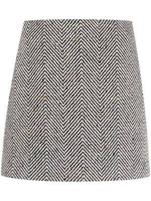 Ermanno Scervino herringbone wool-blend mini skirt - Black