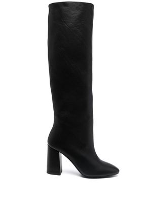 Ermanno Scervino high-heeled leather knee-high boots - Black