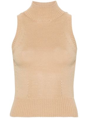 Ermanno Scervino high-neck knitted tank top - Neutrals