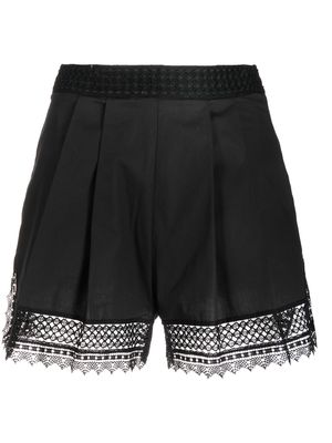 Ermanno Scervino high-waist lace-trim shorts - Black