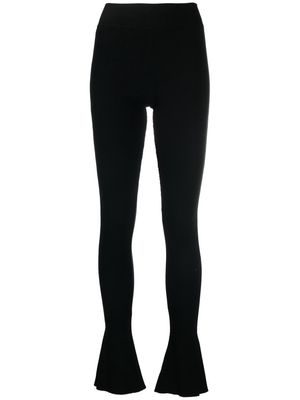Ermanno Scervino high-waisted fine-ribbed flared trousers - Black