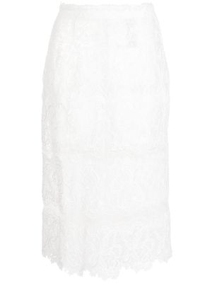 Ermanno Scervino high-waisted lace-panel skirt - White