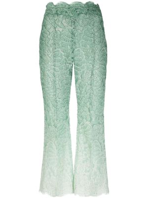 Ermanno Scervino high-waisted scallop-edge trousers - Green