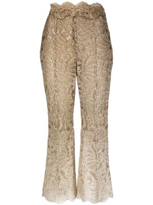 Ermanno Scervino high-waisted scallop-edge trousers - Neutrals