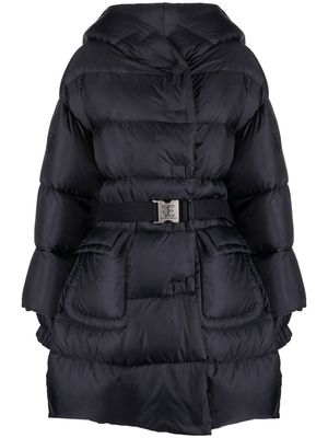 Ermanno Scervino hooded belted padded coat - Black