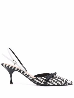 Ermanno Scervino houndstooth-pattern pointed-toe pumps - White