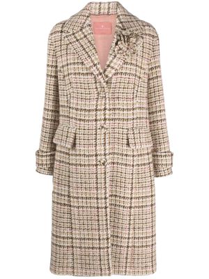 Ermanno Scervino houndstooth-pattern single-breasted coat - Neutrals