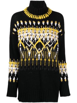 Ermanno Scervino intarsia-knit chunky sweater - Black