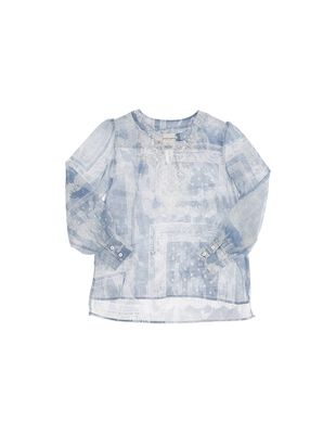 Ermanno Scervino Junior Cotton And Silk Voile Blouse With Lace