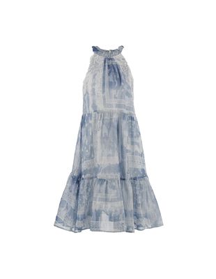 Ermanno Scervino Junior Cotton And Silk Voile Sleeveless Dress With Lace