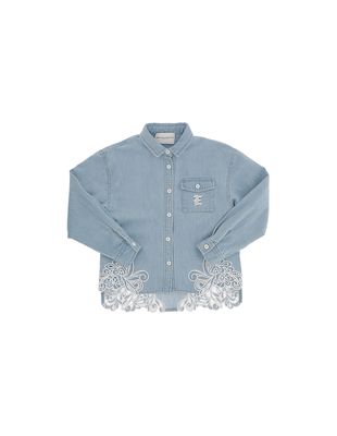 Ermanno Scervino Junior Denim Shirt With Embroidery