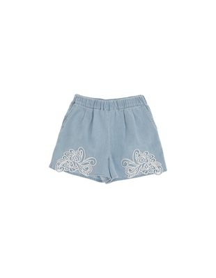 Ermanno Scervino Junior Denim Shorts With Embroidery