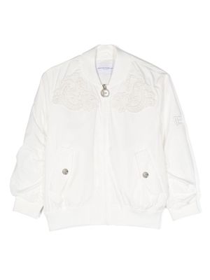 Ermanno Scervino Junior embroidered-detail bomber jacket - White