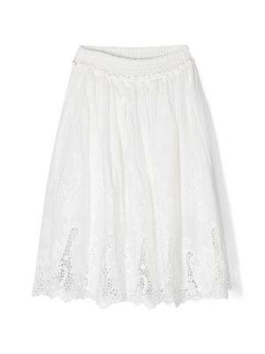 Ermanno Scervino Junior flared cotton skirt - White