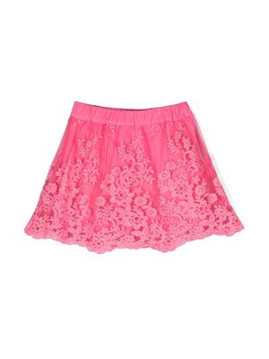 Ermanno Scervino Junior floral-lace cotton skirt - Pink