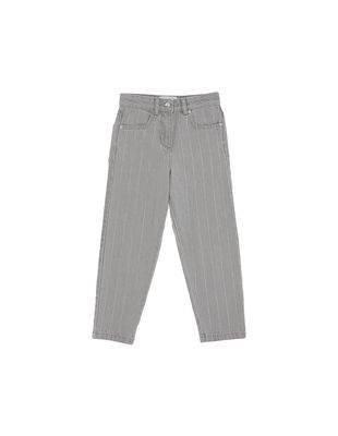 Ermanno Scervino Junior Grey Jeans With Rhinestone Pinstripe Effect