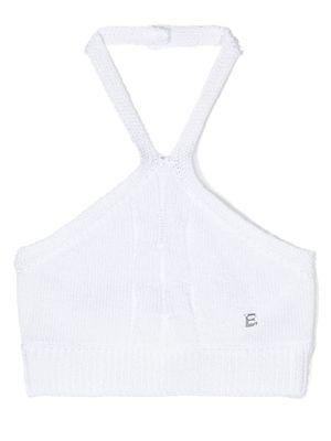 Ermanno Scervino Junior knitted halterneck top - White