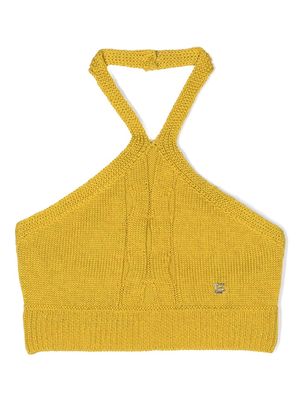 Ermanno Scervino Junior knitted halterneck top - Yellow