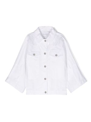 Ermanno Scervino Junior lace-detail shirt jacket - White