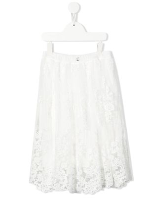 Ermanno Scervino Junior lace overlay skirt - White