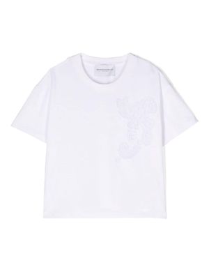 Ermanno Scervino Junior lace-panel cotton T-shirt - White