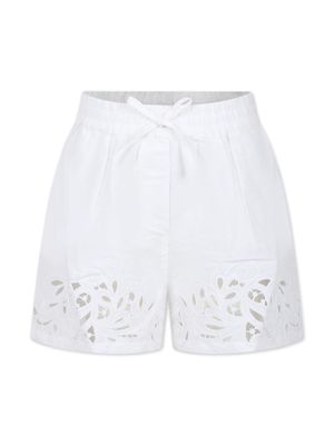 Ermanno Scervino Junior lace-panel linen-cotton shorts - Neutrals