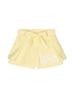 Ermanno Scervino Junior layered-design striped shorts - Yellow