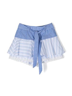 Ermanno Scervino Junior layered striped skirt - Blue