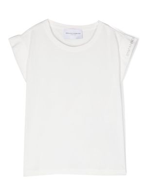 Ermanno Scervino Junior logo-embellished cotton T-shirt - White