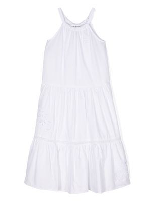 Ermanno Scervino Junior logo-embroidered cotton dress - White