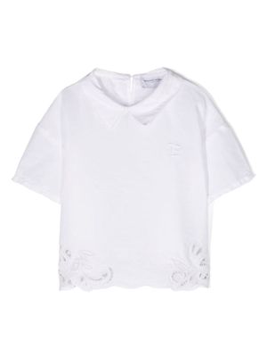 Ermanno Scervino Junior logo-embroidered polo shirt - White