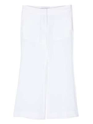 Ermanno Scervino Junior logo-plaque flared trousers - White