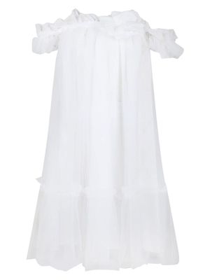 Ermanno Scervino Junior off-shoulder shift dress - White