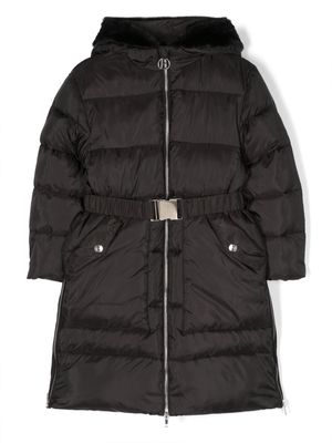 Ermanno Scervino Junior padded zip-up coat - Black