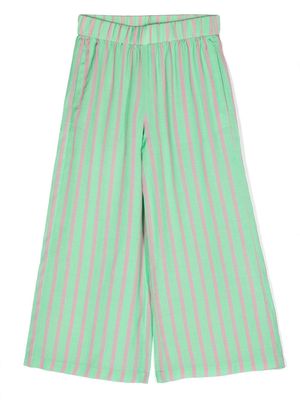 Ermanno Scervino Junior stripe-pattern wide-leg trousers - Green