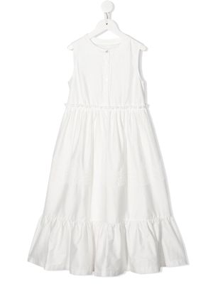 Ermanno Scervino Junior tiered-skirt sleeveless dress - White
