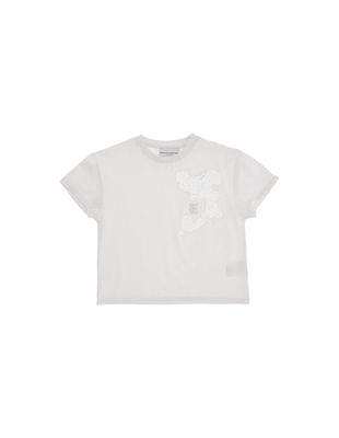 Ermanno Scervino Junior White T-shirt With Lace Appliqué