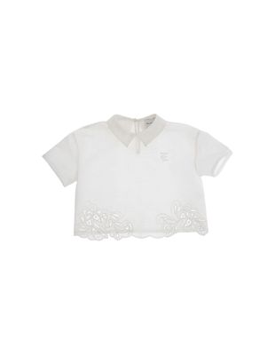 Ermanno Scervino Junior White Top With Embroidery