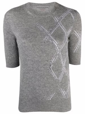 Ermanno Scervino knitted short sleeved top - Grey