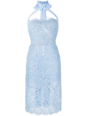 Ermanno Scervino lace cross-shoulder dress - Blue