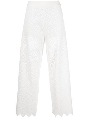 Ermanno Scervino lace-detail cropped trousers - White
