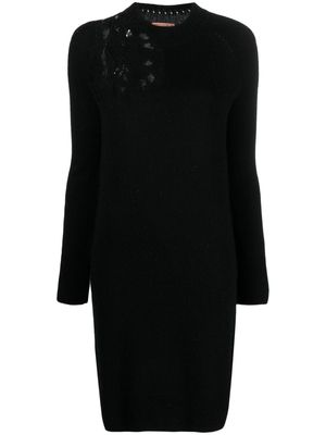 Ermanno Scervino lace-detail knitted minidress - Black