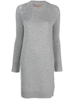 Ermanno Scervino lace-detail knitted minidress - Grey