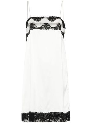 Ermanno Scervino lace-detail satin dress - White