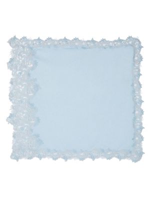 Ermanno Scervino lace-detailed cashmere stole - Blue