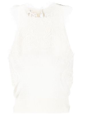 Ermanno Scervino lace-detailing knitted top - White